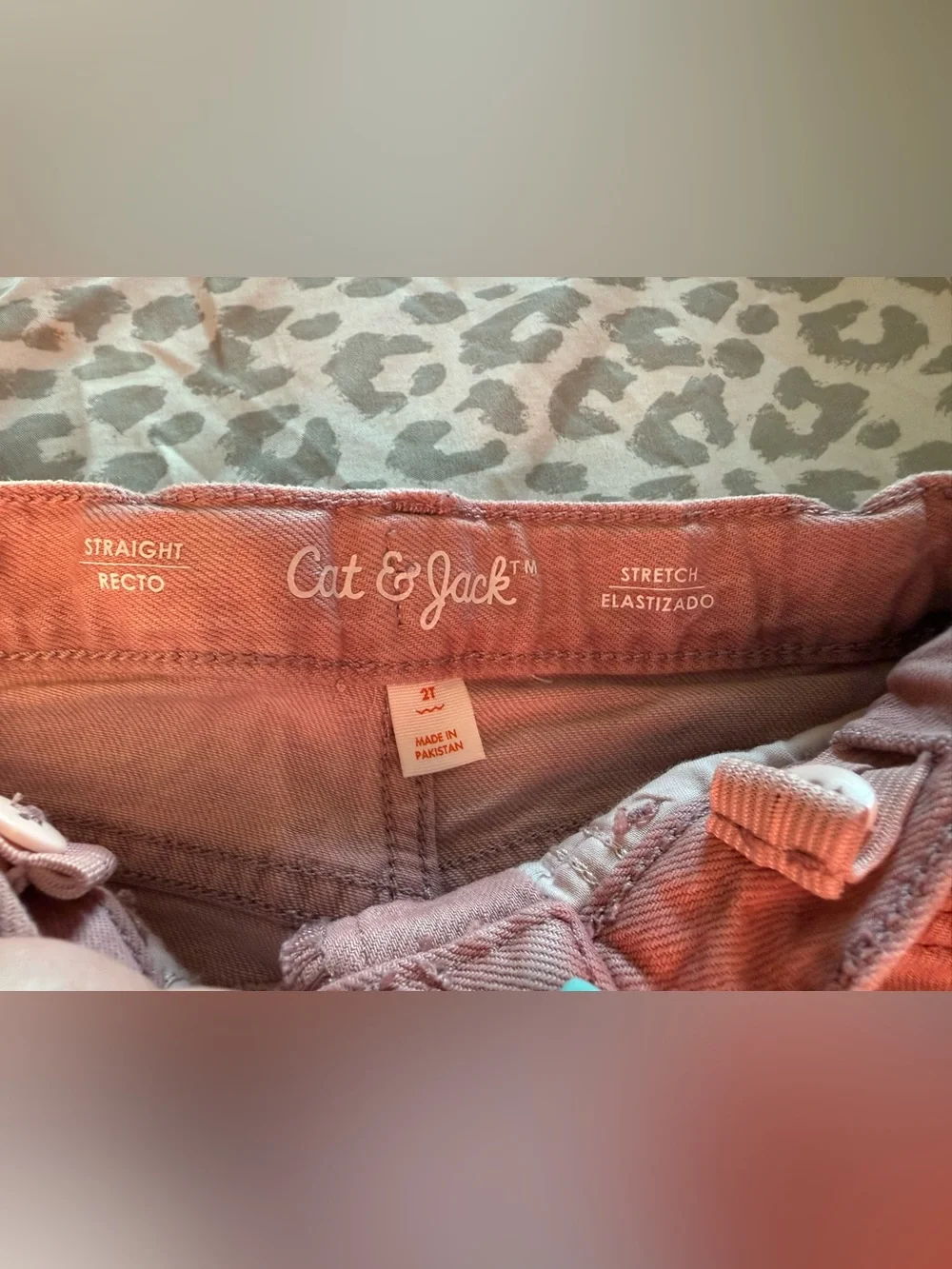 Cat and Jack Girls' Washed Pink Distressed Denim Jeans